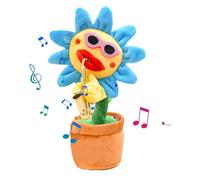 Décoration musicale interactive - MusicaLl Fleur parlante | Enregistrement lumineux parlant répétitif, saxophone en peluche douce, 200 chansons, cadeau amusant pour de 18 mois et plus