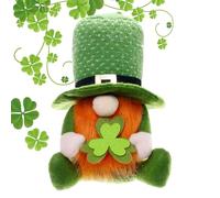 Décoration nain de la Saint Patrick - Gnome suédois avec Shamrock pour étagères et plateaux | Décorations de la Saint-Patrick, elles ne sont pas seulement idéales pour renforcer les fêtes