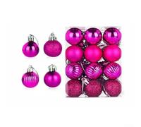 Décoration Noël 24 Boules 30mm pour Hôtel Restaurant(Mei red) | Plastique pour durable, brillant, 30mm diamètre, pour idéal sapin, pour fête mariage