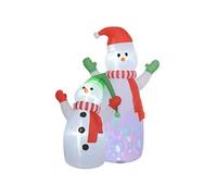 Décoration Noël gonflable dim. 190L x 110l x 240H cm - Bonhomme de neige gonflable de Noël extérieur intérieur LED rotatives colorées