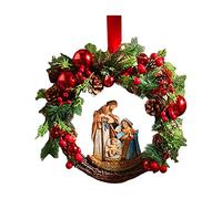 Décoration Noel Intérieur Couronne de Noel Porte Guirlande Lumineuses Exterieure Couronne Porte Noel Cheminée et Décoration Murale Extérieur Guirlande de Noël Artificielle (C, A)