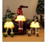 Décoration Noël lumineuse 3 pièces gnome peluche suédois fait main, table intérieur, ambiance douce et magique fêtes