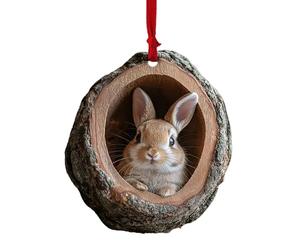 Decoration Noel, Ornement De Noël en Forme d'animal, Décoration d'animaux De La forêt, Ornement à Suspendre,Raton Laveur Hibou écureuil hérisson Lapin (Les Lapins)