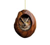 Decoration Noel, Ornement De Noël en Forme d'animal, Ornement en Acrylique, Deco Noel, Décoration À Suspendre pour Arbre, Rétroviseur De Voiture, Salon, Chambre À Coucher, Jardin (12#Hibou)