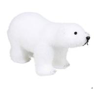 Feeric Lights & Christmas – Statuette déco Ours «Manteau» 21 cm Blanc
