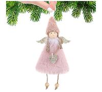 Decoration Noel Peluche Ange Poupée Suspension, Lutin de Noel Fille, Décorations de Noël à Suspendre, Decoration Sapin de Noel pour Sapin de Noël, Cheminée, Fenêtre (F, Taille Unique)
