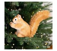 Decoration Noel Sapin Pendentif écureuil de noël, décorations, Simulation d'écureuil Mignon, Arbre, poupée créative, Petit Pendentif pour la Couronne(A)