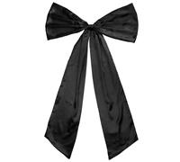 Décoration Nœud Géant, Grand Nœud Double Satin comme Fond Accessoires de Salle Thème pour Fournitures de Fête Mariage Baby Shower Enterrement Vie Jeune Fille (Noir)
