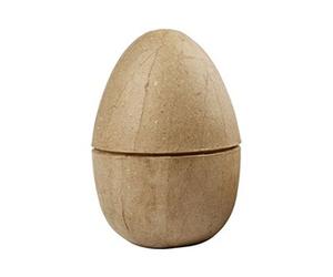 décoration Oeuf en papier mâché 12 cm marron chacun