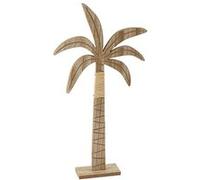 décoration palmier bois raphia 21x41x5cm nature - arty fetes factory 79396