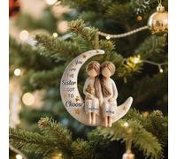 Décoration personnalisée à suspendre en forme de lune pour meilleure amie, meilleure amie, sœur, décoration en acrylique pour Noël ou anniversaire