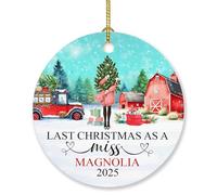 Décoration personnalisée « Last Christmas As A Miss », « Last Christmas As A Miss Ornaments », cadeau pour sa petite amie, décoration de sapin de Noël 2025, décoration de Noël fiancée