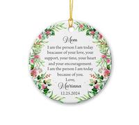 Décoration personnalisée pour la fête des mères, inscription « Mom I Am The Person I Am Today Because of Your Love », décoration en céramique souvenir pour la fête des mères de la part de sa fille