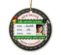 Décoration personnalisée pour permis de conduire, décoration en céramique pour carte de conducteur 2025, cadeau souvenir de 1ère année pour les conducteurs