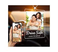 Décoration personnalisée pour rétroviseur de voiture, décoration personnalisée en acrylique à suspendre avec texte, accessoires de voiture pour femme et homme, cadeau personnalisé pour Noël