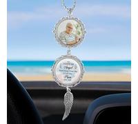 Décoration photo de voiture, nom personnalisé et année « I Have an Angel Watching Over Me I Call Her » - Cadeau de décoration pour la perte d'un être cher, image personnalisée de condoléances et