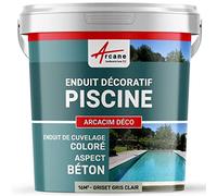 Décoration Piscine, Enduit de Cuvelage, Béton Ciré 16 m² Griset Gris Clair