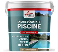 Décoration piscine, enduit de cuvelage, finition béton ciré : Arcacim déco - 8 m² Blé Doré Beige - ARCANE INDUSTRIES
