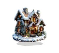 Décoration Plate Pour Bureau En Acrylique | Statue Plate 2D En Acrylique Du Traîneau Du Père Noël | Ornement Artistique De Figurine Sur Support Thème Des Fêtes D'Hiver,Pour Bureau Dortoir Chambre Et T