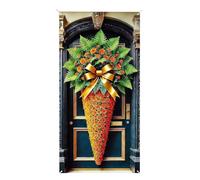 Décoration Porte Pâques - Tenture Printemps 90x180 Cm Imperméable | Bannière Joyeuses Fêtes, Motif Lapin Polyester, Style Campagne Entrée Terrasse Cour Jardin Salle Classe Bureau Fête Saisonnière