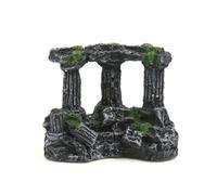 Décoration pour aquarium, colonne romaine vintage, ruines, piliers carrés en pierre de Rome, décoration manuelle en pierre, statue d'aquarium (taille M)
