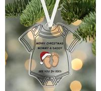 Décoration pour Baby Shower et Annonce de Grossesse 2026, Ornement Suspendu en Acrylique Transparent avec Empreintes de Pieds Bientôt là