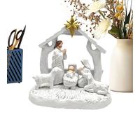 Décoration pour crèche - 6,5 x 4,02 x 5,91 pouces Statue en résine de la Sainte Famille, ornement de Noël pour crèche pour la naissance de Jésus | Bureau, étagère, salon, bureau, église, école,