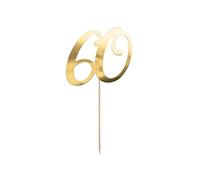 PartyDeco – Décoration pour gâteau n°60 – Or – 21 cm