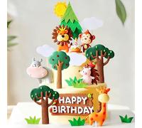 décoration pour gâteau animaux de la jungle anniversaire thème wild one safari avec girafe lion décoration gâteau jungle fête de bébé accessoires de fête