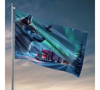 Décoration pour homme avec drapeaux américains sur une nuit enneigée, drapeau de porche, drapeaux cool pour grotte homme (30 x 45 cm)