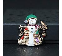 Decoration pour la Sensibilisation Bonhomme De Neige Style Pour Xmas Broche Bijoux Décorations De Noël Ensemble Pin Arbres Strass Broche Personnalisée Pins Kit Mariages (I, One Size)