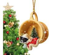 Décoration Pour Noël En Forme De Chien Teckel Pendentif Plat En Acrylique | Ornements d'Animaux en Acrylique pour Sapin de Noël Pour Fête Festival Maison Jardin Porche Man B