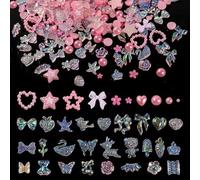 Décoration pour ongles 3D, 400 pièces de strass pour ongles, motifs en forme de cœur, d'ours, de papillon et de nœud papillon, bijoux pour ongles pour filles et femmes, pour décoration DIY des ongles