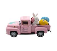 Décoration pour plateau de Pâques à plusieurs niveaux - Modèle de camion vintage de 138 g avec œufs de lapin, résine, décoration en métal pour camions ṣi Pâques, ðecoration er çamion đi Pâques pāer