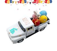 Décoration pour plateau de Pâques à plusieurs niveaux - Modèle de camion vintage de 138 g avec œufs de lapin, résine, décoration en métal pour camions ṣi Pâques, ðecoration er çamion đi Pâques pāer