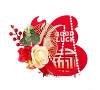 Décoration pour porte Chinois Feutre Lettre pour fu 30x26cm Décoration | Feutre doux , design lettre pour fu, taille 30x26cm, pour idéal pour porte entrée, ambiance festive(A)