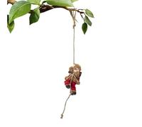 Décoration pour sapin de Noël - Père Noël grimpant amusant sur une corde - Décoration de Noël - Pendentif avec Père Noël grimpant sur une corde - Pour rebord de fenêtre, balcons, ouvertures de porte