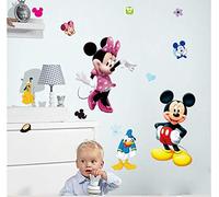 Décoration pour une chambre d'enfant Mickey la souris Minnie Mouse Chien Pluto Donald Duck autocollant mural Décorations de la chambre Déco murale