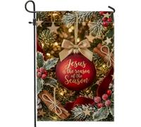 Décoration religieuse de Noël avec citation drapeau de jardin 30,5 x 45,7