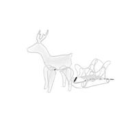 Décoration Renne LED avec Traîneau, 504 LEDs, Guirlande en Tube PVC, 273x77