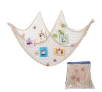 Décoration résille avec coquillages pour fête sur la plage pour créer une ambiance relaxante (beige)