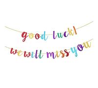 Décoration Retraite, Bonne Chance Bannière Tu Nous Manqueras Décoration de Fête Retraite Kit Décoration de Fete de Départ pour Hommes Femmes Collègues Amis Remise des Diplômes (Coloré)