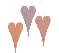 Décoration romantique à suspendre Cœurs en métal 15cm Orange/lilas Set 6 pièces Décoration de mariage Saint-Valentin