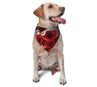 Décoration Romantique pour Amoureux de Roses Rouges et de vin : Bandanas pour Chiens, Chats, Chiots, écharpes, mouchoirs lavables pour Animaux de Compagnie