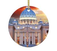 Décoration ronde en céramique à suspendre en forme d'arbre de Noël Cité du Vatican, pour la maison, Noël