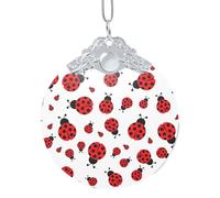 Décoration ronde en verre avec fermoir en forme de coccinelle, 8,4 cm, décoration de vacances pour la maison et le magasin