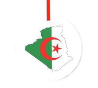 Décoration ronde ronde avec drapeau de l'Algérie - Décoration traditionnelle à suspendre pour Noël