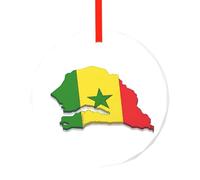 Décoration ronde ronde avec drapeau du Sénégal - Décoration traditionnelle à suspendre pour Noël