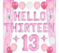 Décoration rose OMG UR A Teenager Hello Thirteen 13th Birthday Decorations Girls Teenager Number 13 Balloon for 13 Years Old Teen Birtdhay Party Supplies Favors
