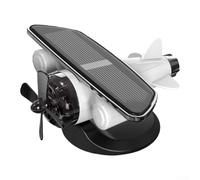 Décoration rotative en forme d'avion à énergie solaire pour intérieur de voiture, chambre, bureau et zones d'exposition créatives (blanc)